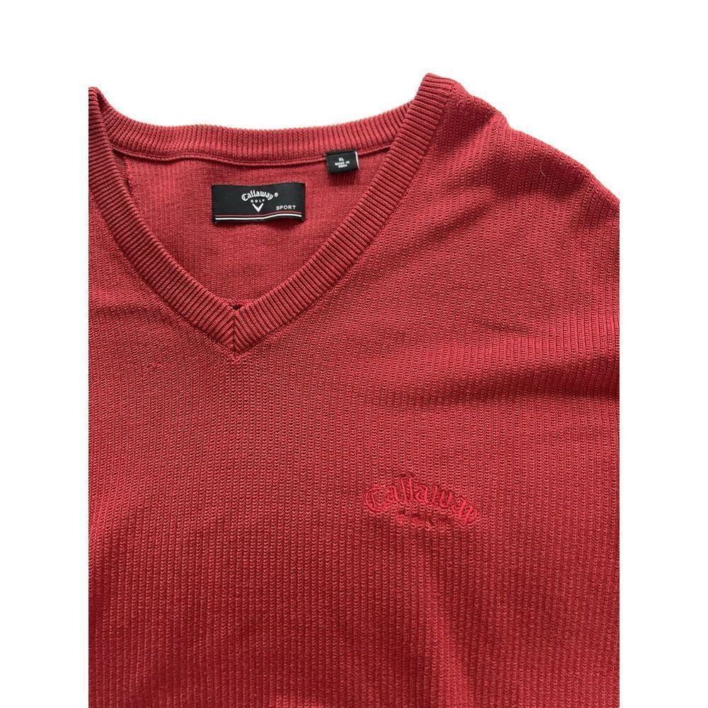 Callaway Golf Sport Knit Sweater. Mens‎ XL. Red 100% Cotton